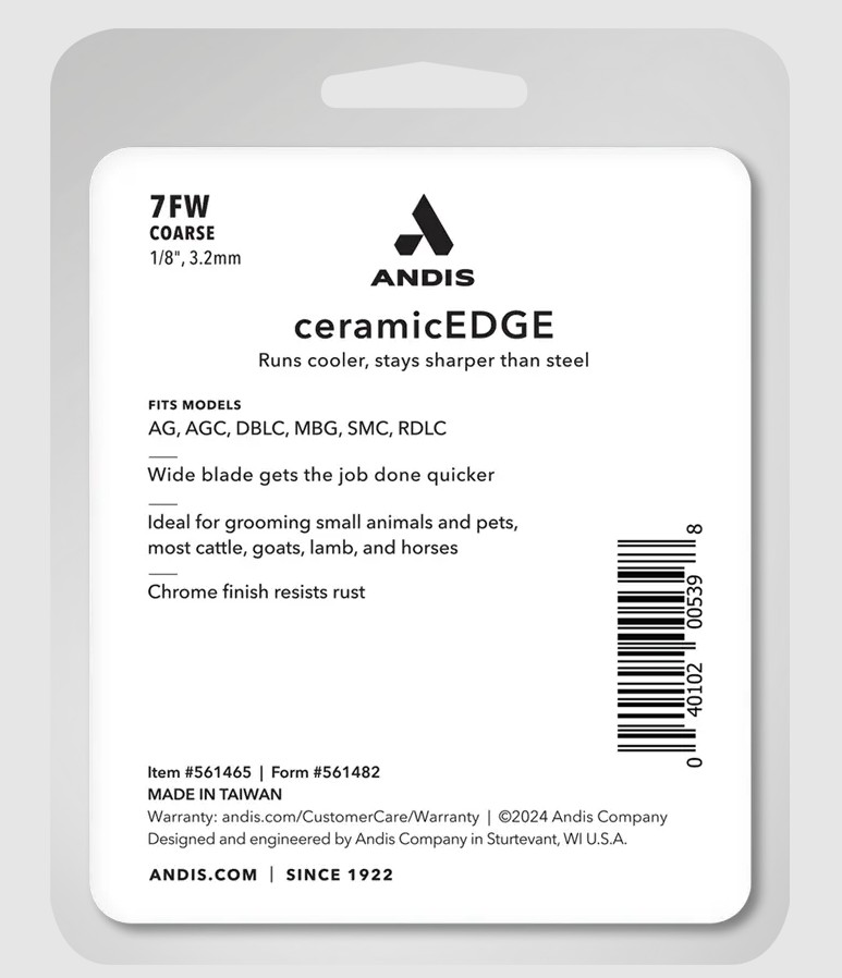 Andis 7FW Coarse CeramicEdge (Wide Blade)